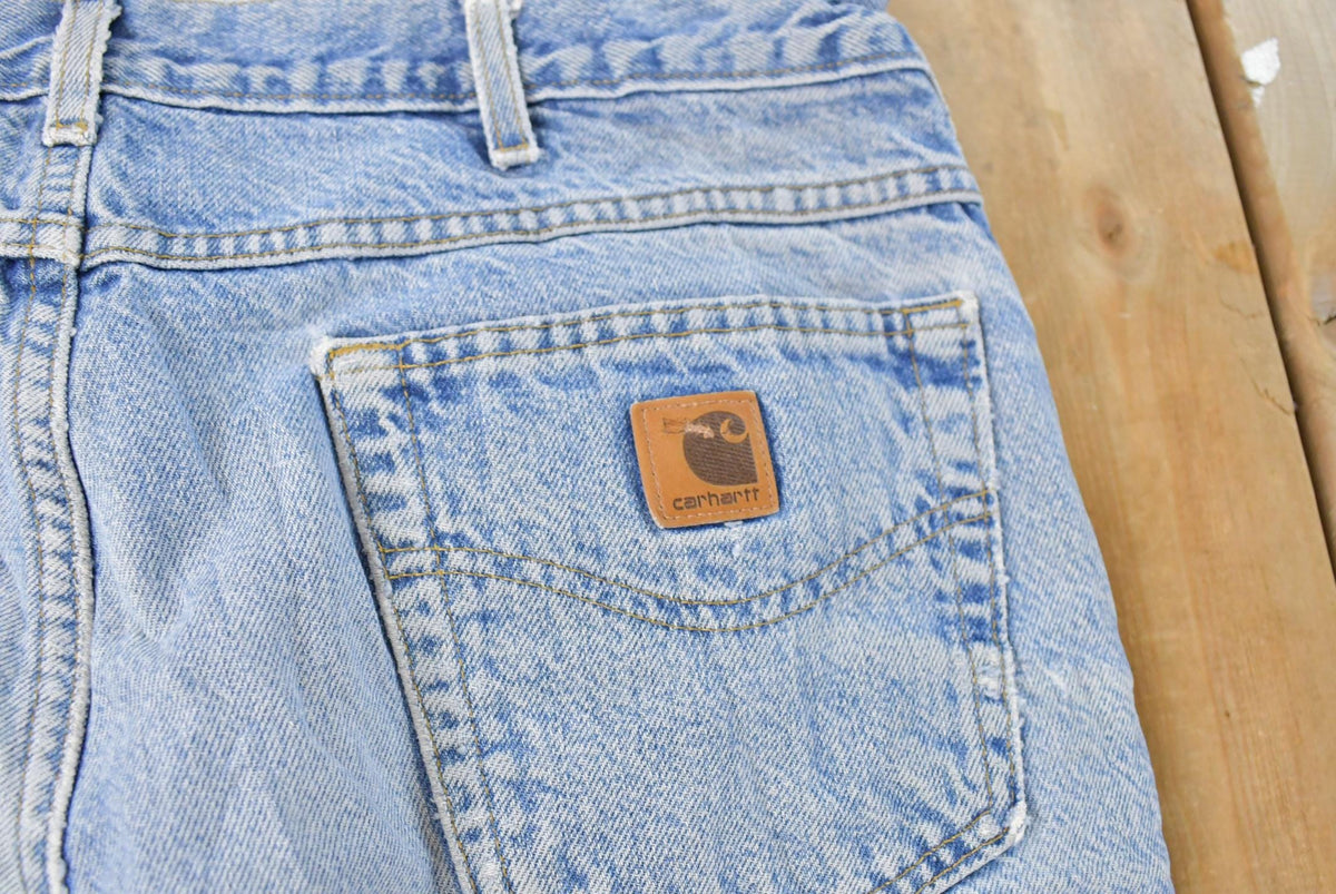 Vintage 1990s Distressed Carhartt Lined Denim Jeans Men's 32 x 31 from propervintagecanada