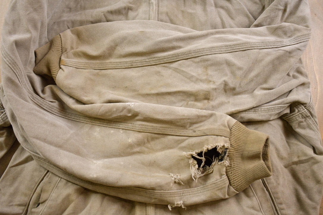 Vintage 1990s Distressed Carhartt Santa Fe Canvas Jacket Men's Large from propervintagecanada