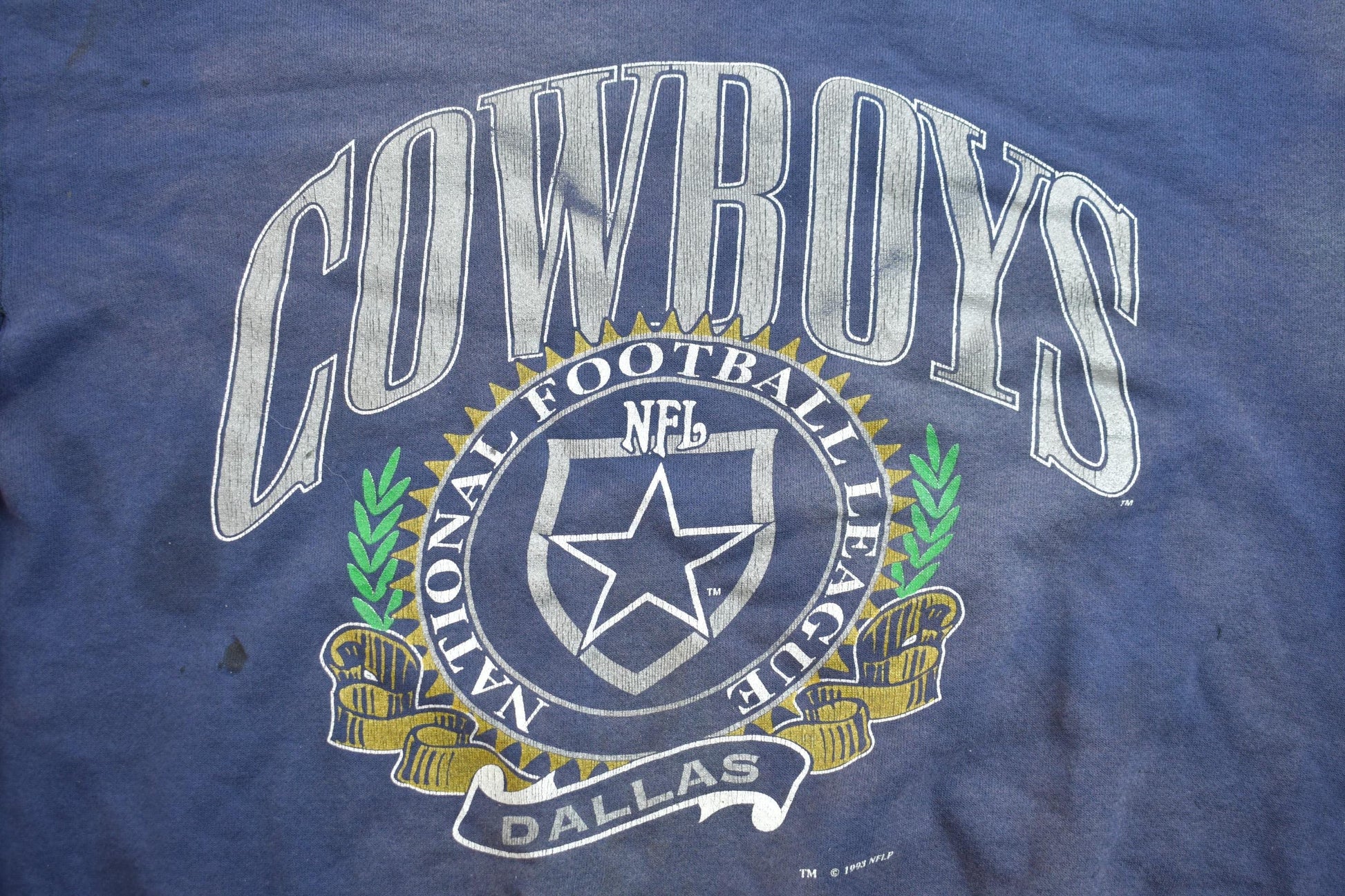 Vintage 1990s Distressed Dallas Cowboys NFL Crewneck Sweatshirt Men's Large from propervintagecanada