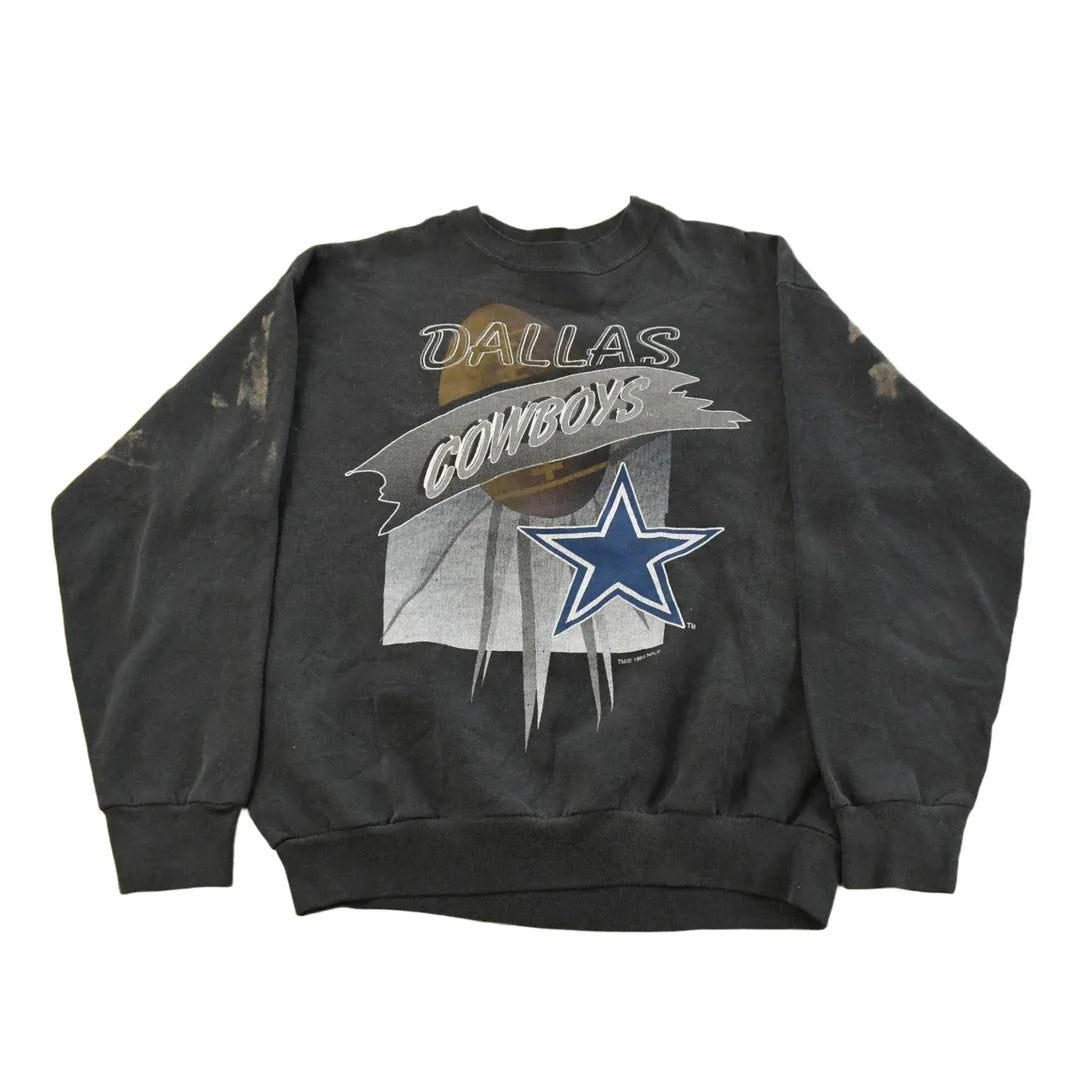 Vintage 1990s Distressed Dallas Cowboys NFL Crewneck Sweatshirt Men's M from propervintagecanada