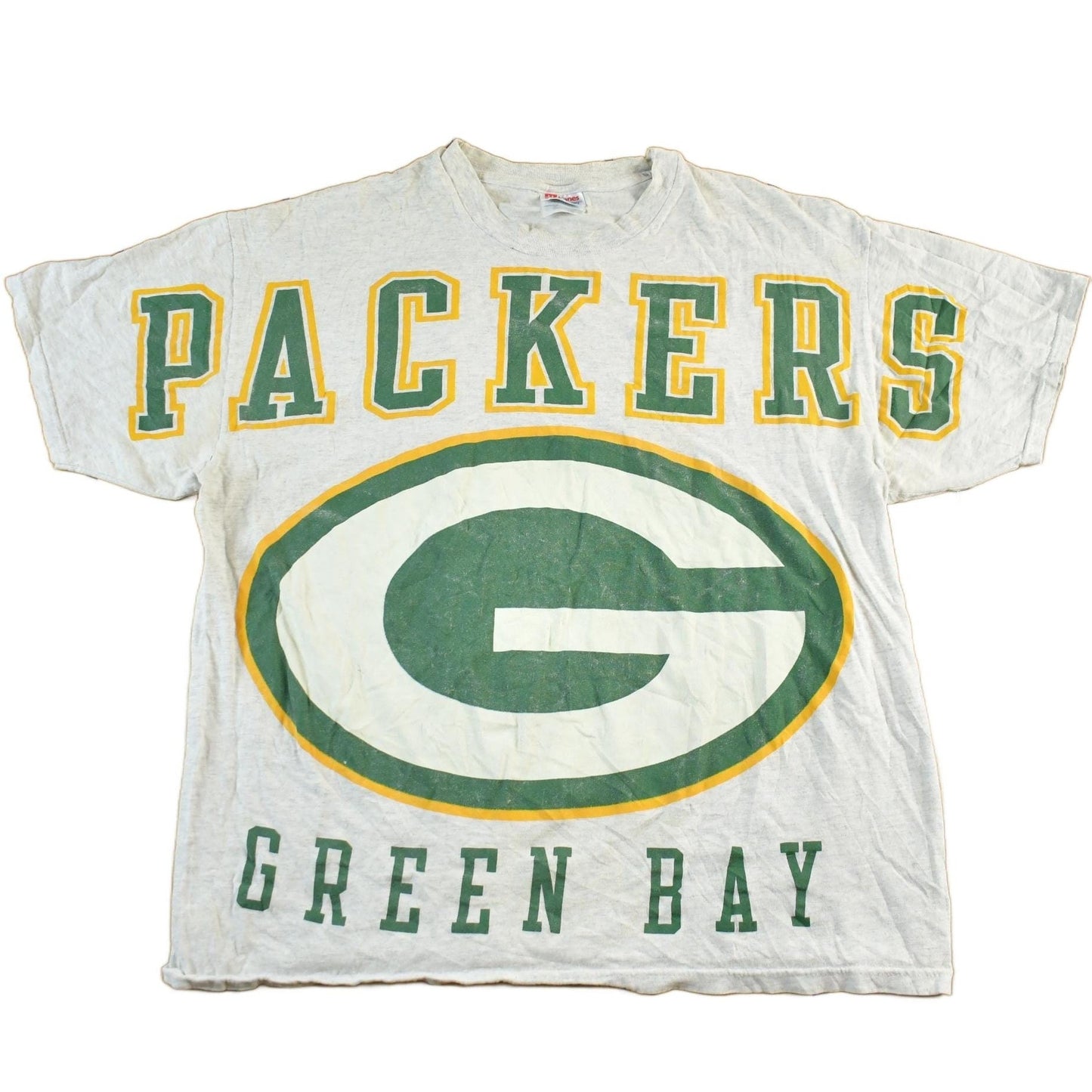 Vintage 1990s Distressed Green Bay Packers NFL Graphic T Shirt Men's XL from propervintagecanada