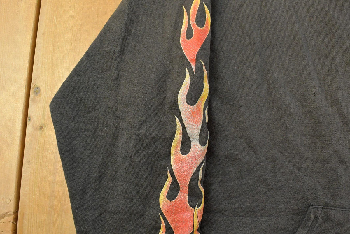 Vintage 1990s Distressed Harley Davidson Graphic Full Zip Hoodie Men's 3XL from propervintagecanada