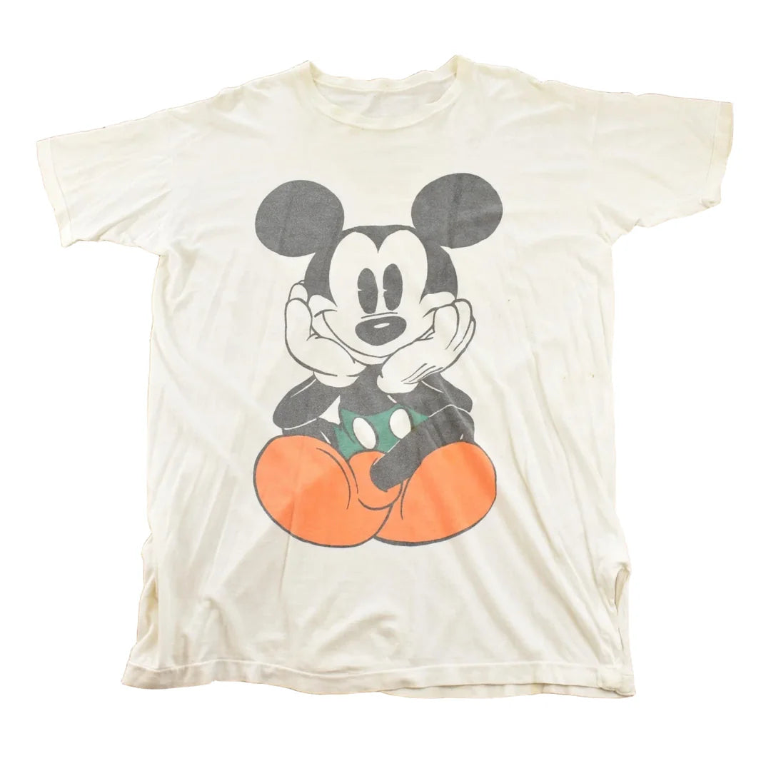 Vintage 1990s Distressed Mickey Mouse Graphic T-Shirt Men's / 90s Disney Tee / Mickey Classics / Single Stitch / Sleepwear from propervintagecanada