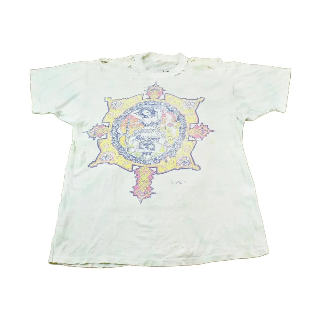 Vintage 1990s Distressed Psychedelic Single Stitch Graphic Band Tee T-Shirt Men's Large from propervintagecanada