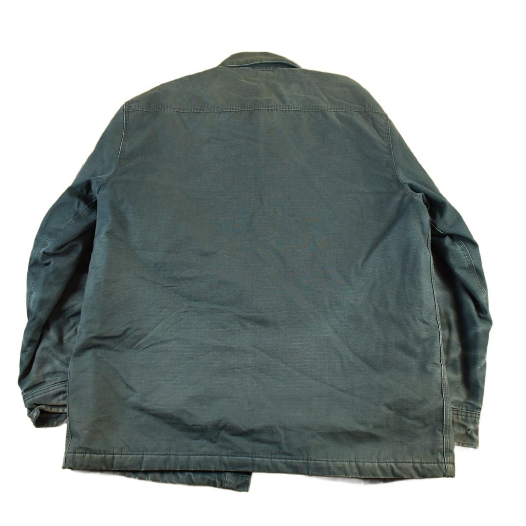 Vintage 1990s Distressed Sun Faded Carhartt Lined Shirt Jacket Men's Large from propervintagecanada