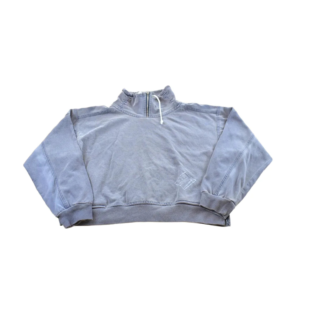 Vintage 1990s DJD Blank Cropped Quarter Zip Crewneck Sweatshirt Men's M from propervintagecanada