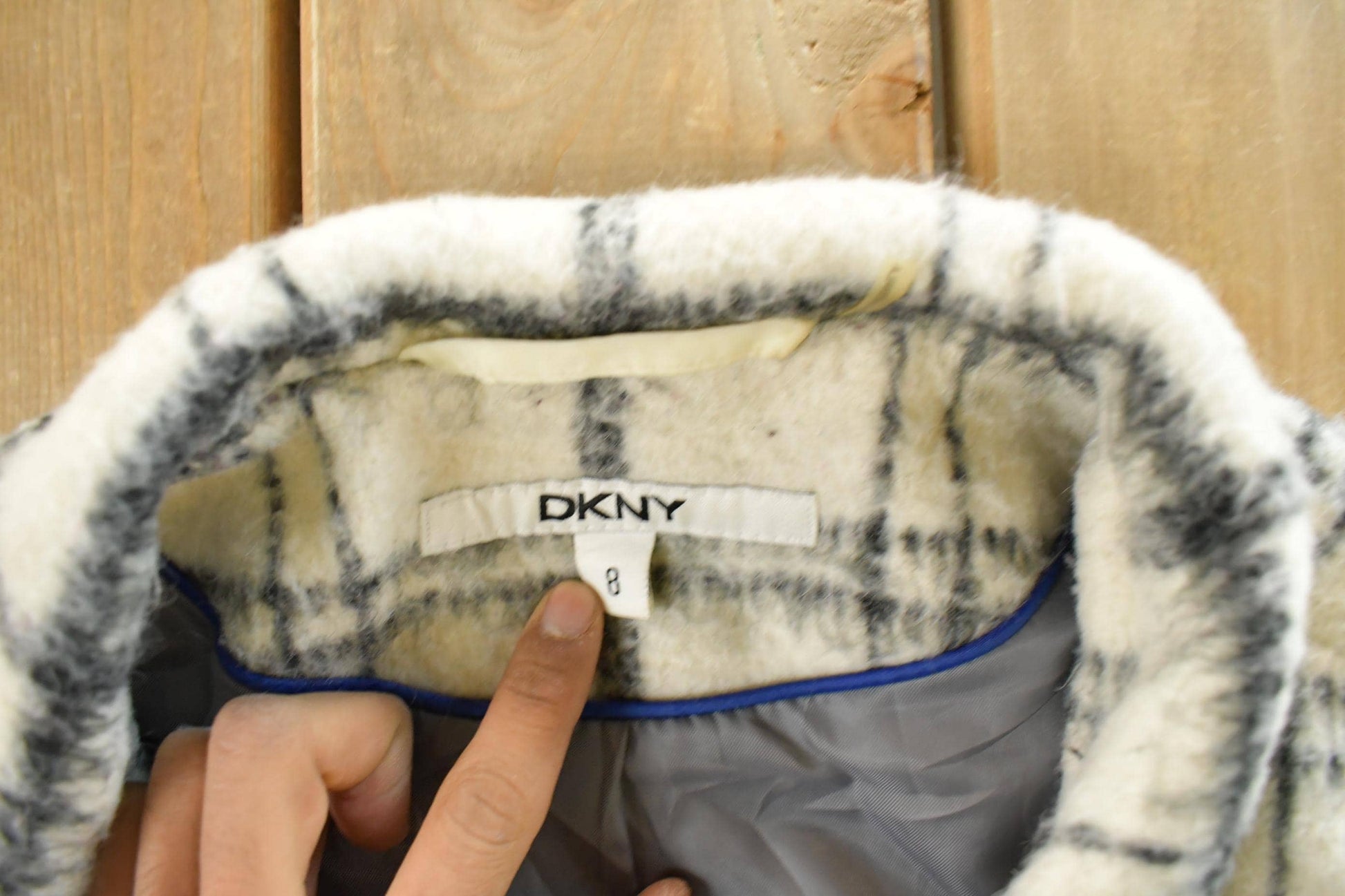 Vintage 1990s DKNY Wool Plaid Trench Coat Women's Medium from propervintagecanada