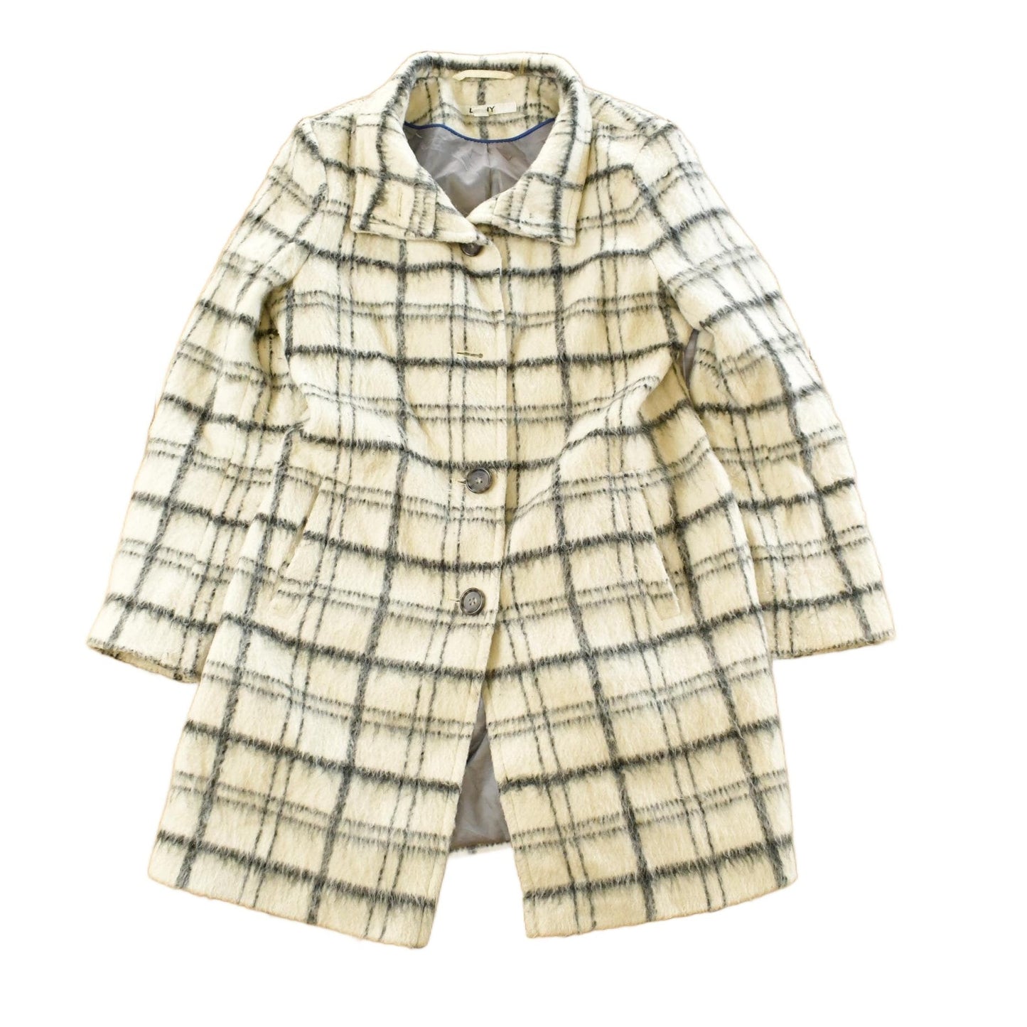 Vintage 1990s DKNY Wool Plaid Trench Coat Women's Medium from propervintagecanada