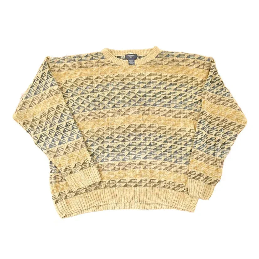 Vintage 1990s Dockers Abstract Knit Crewneck Sweater Men's L from propervintagecanada