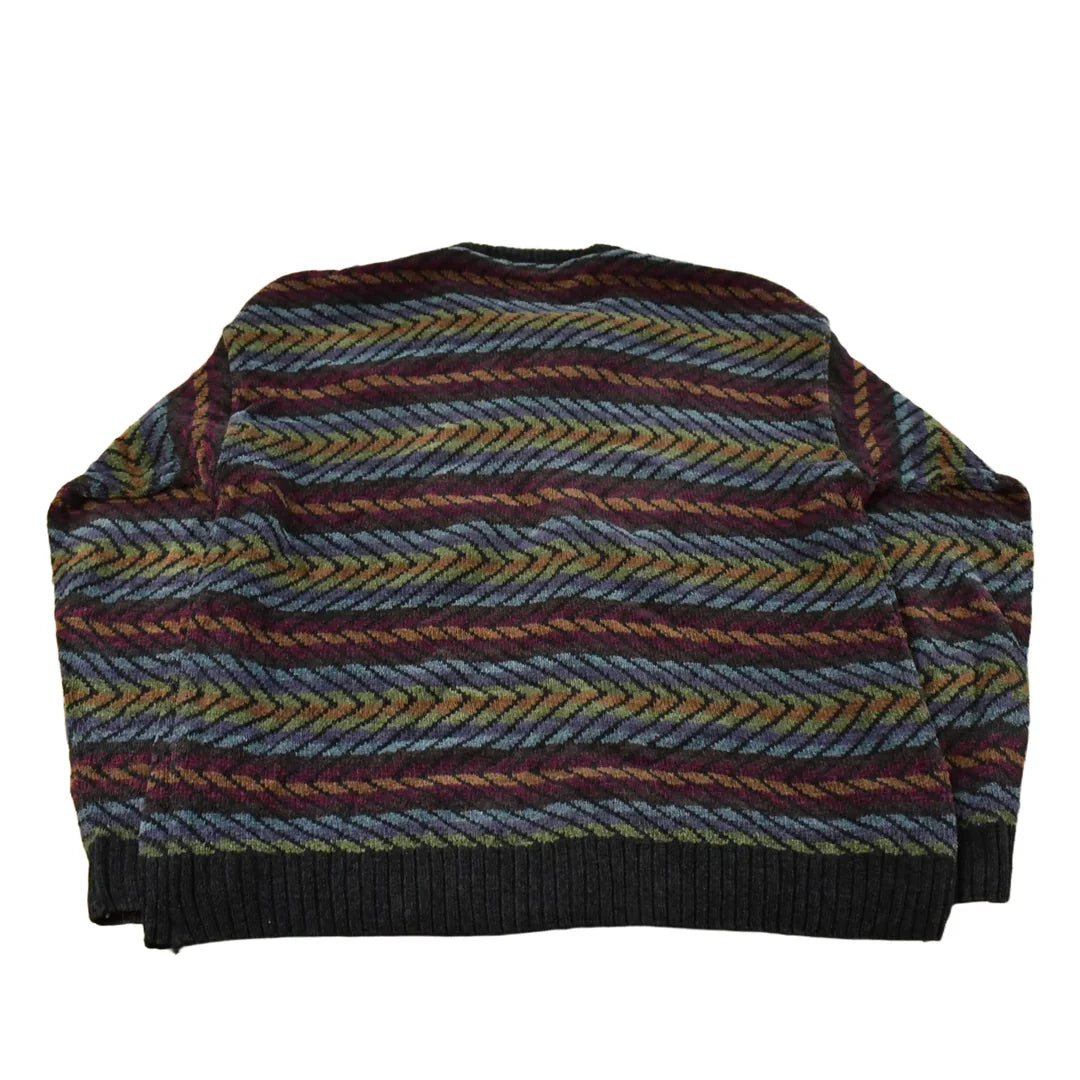 Vintage 1990s Dockers Knit Abstract Chevron Crewneck Sweater Mens Large from propervintagecanada