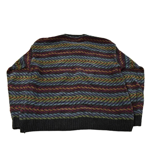 Vintage 1990s Dockers Knit Abstract Chevron Crewneck Sweater Mens Large from propervintagecanada