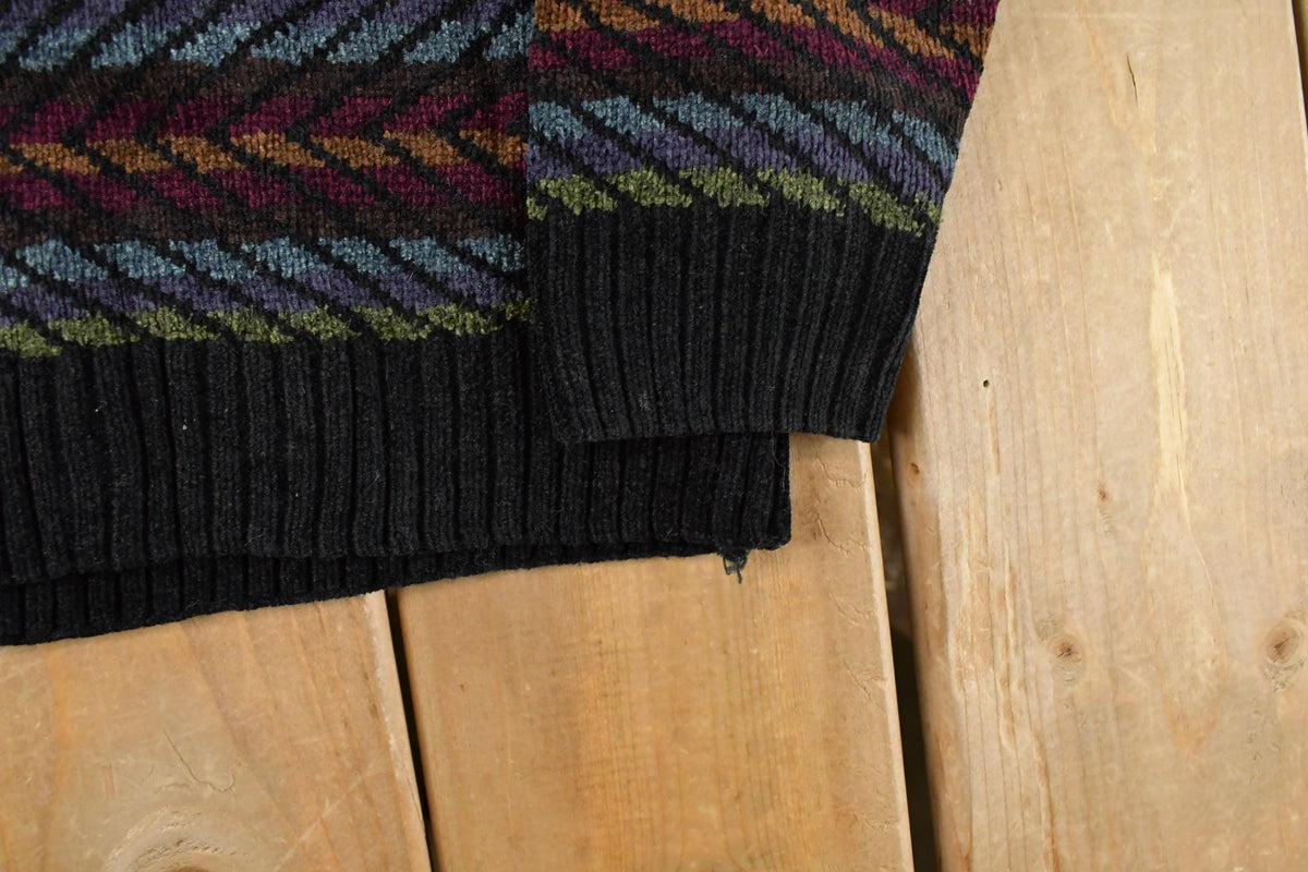 Vintage 1990s Dockers Knit Abstract Chevron Crewneck Sweater Mens Large from propervintagecanada