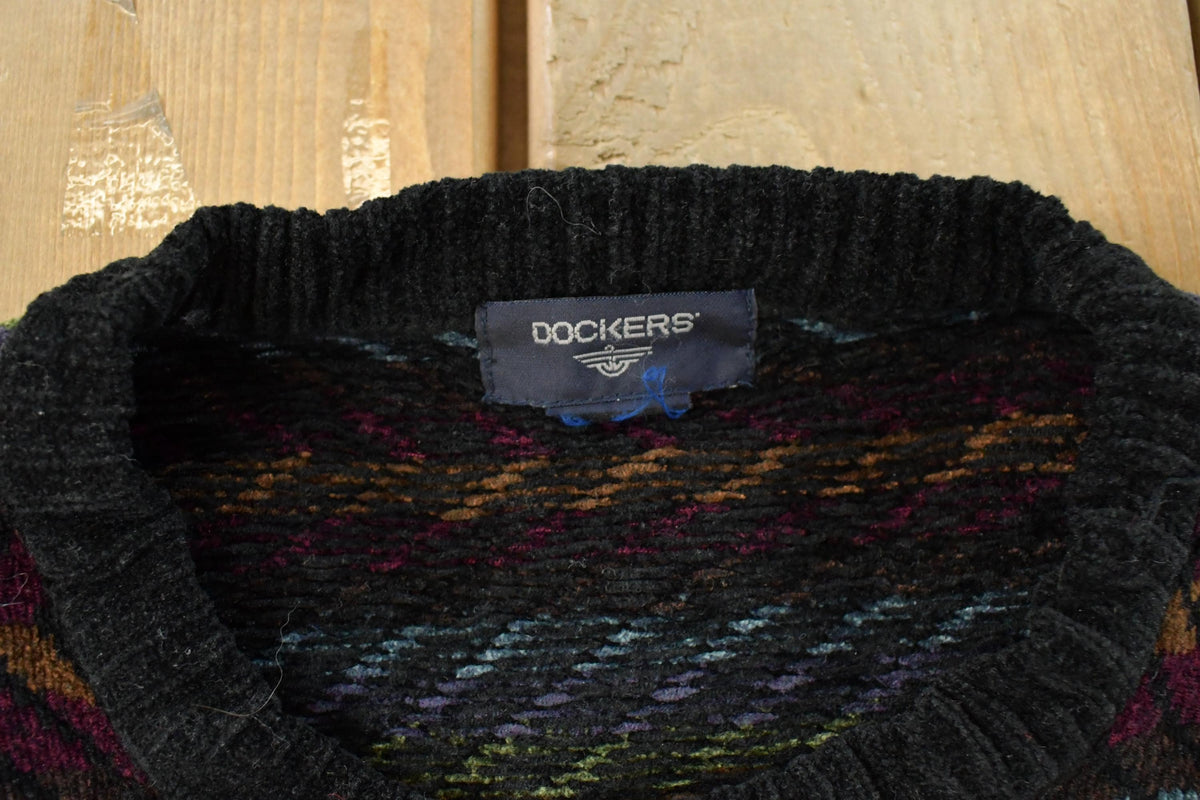 Vintage 1990s Dockers Knit Abstract Chevron Crewneck Sweater Mens Large from propervintagecanada