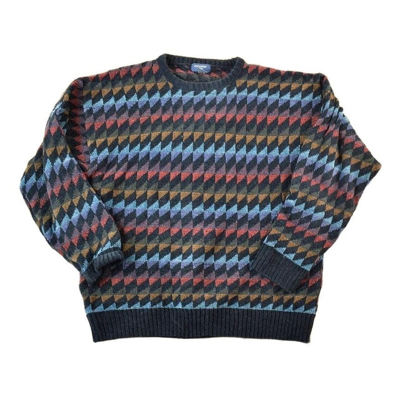 Vintage 1990s Dockers Knit Abstract Pattern Crewneck Sweater Mens M from propervintagecanada
