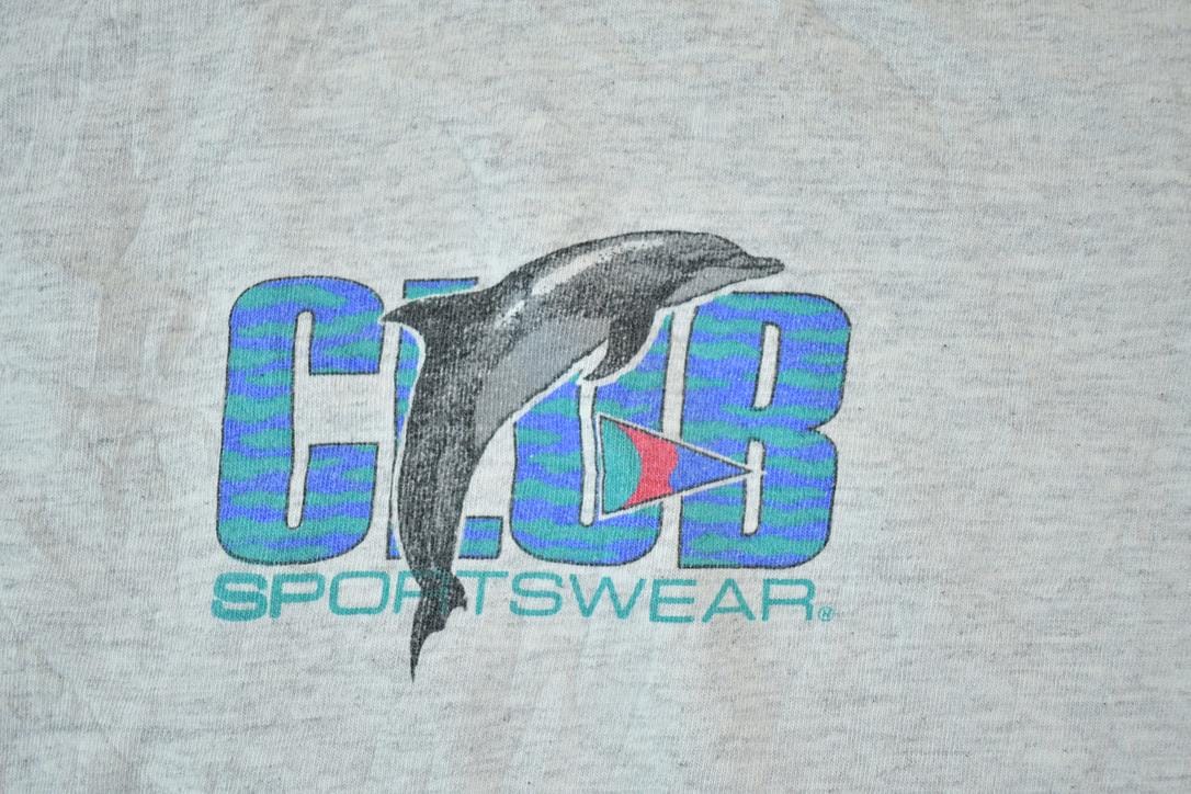 Vintage 1990s Dolphin Club Sportswear Souvenir Single Stitch Graphic Print T-Shirt Men's Large from propervintagecanada