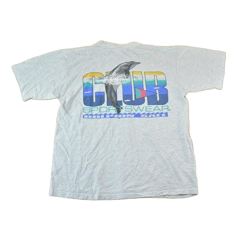 Vintage 1990s Dolphin Club Sportswear Souvenir Single Stitch Graphic Print T-Shirt Men's Large from propervintagecanada