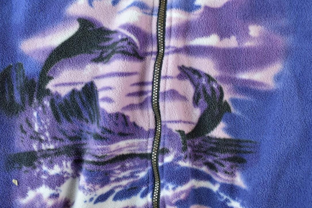 Vintage 1990s Dolphins Canadian Wildlife Fleece Outdoorsman Sweater Women's M-L from propervintagecanada