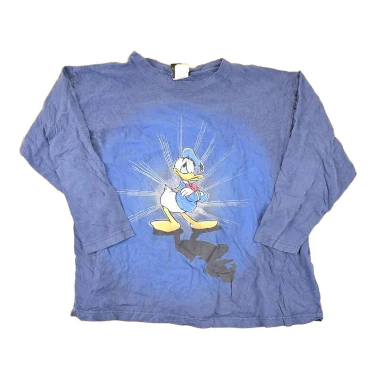 Vintage 1990s Donald Duck Graphic Print Disney Long Sleeve T Shirt Men's L from propervintagecanada