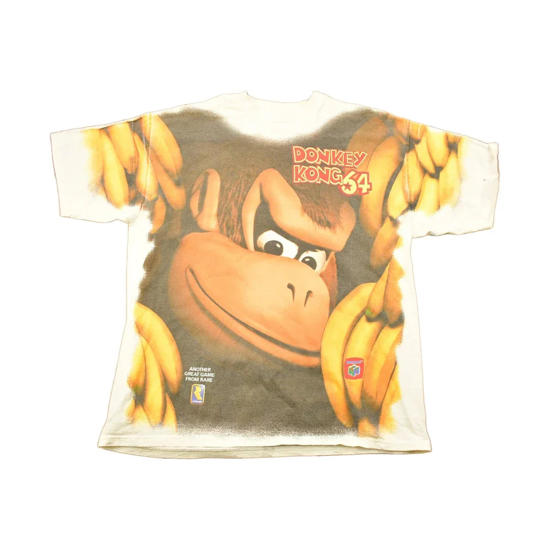 Vintage 1990s Donkey Kong 64 All Over Print Nintendo T-shirt from propervintagecanada