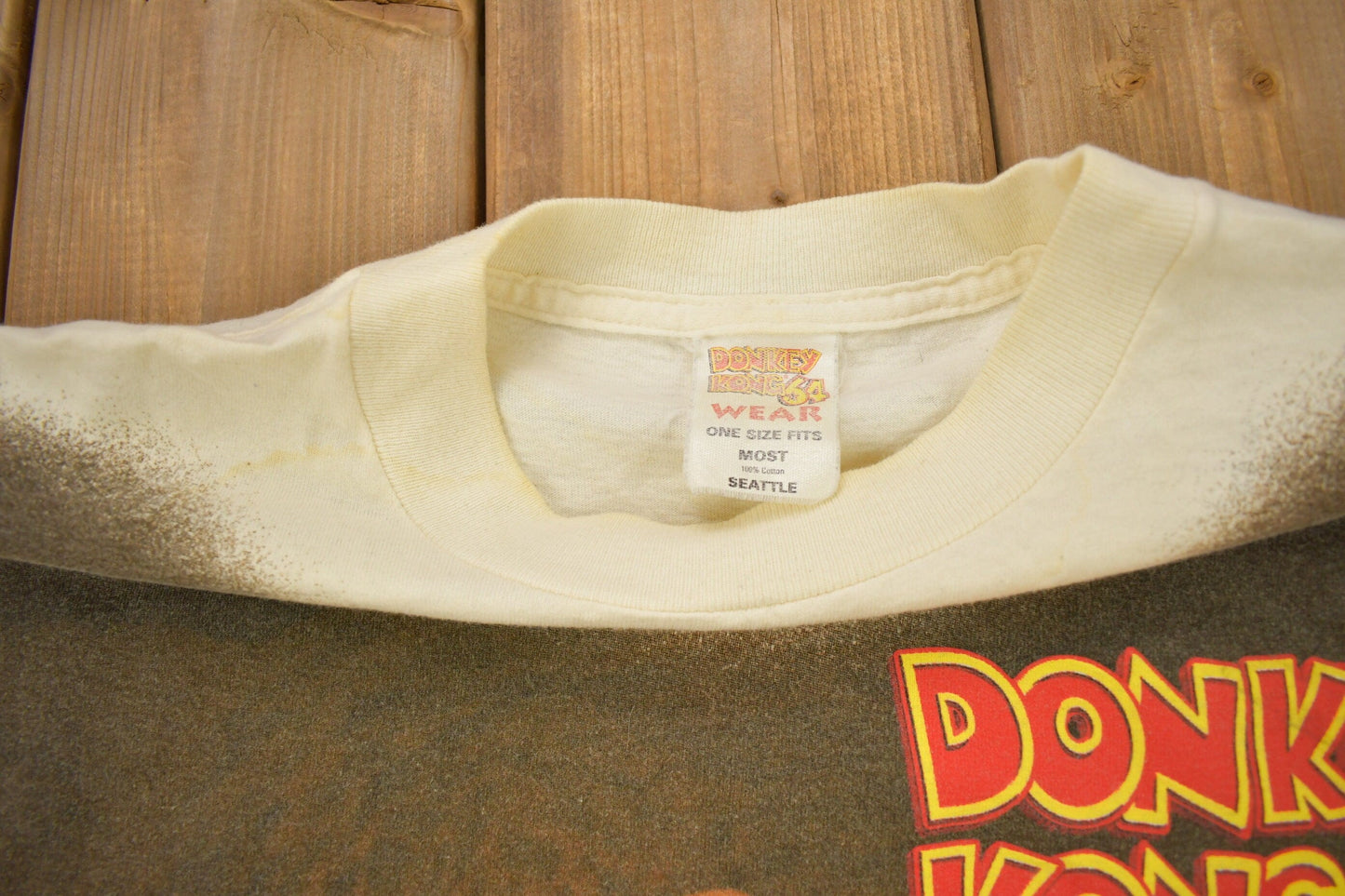 Vintage 1990s Donkey Kong 64 All Over Print Nintendo T-shirt from propervintagecanada