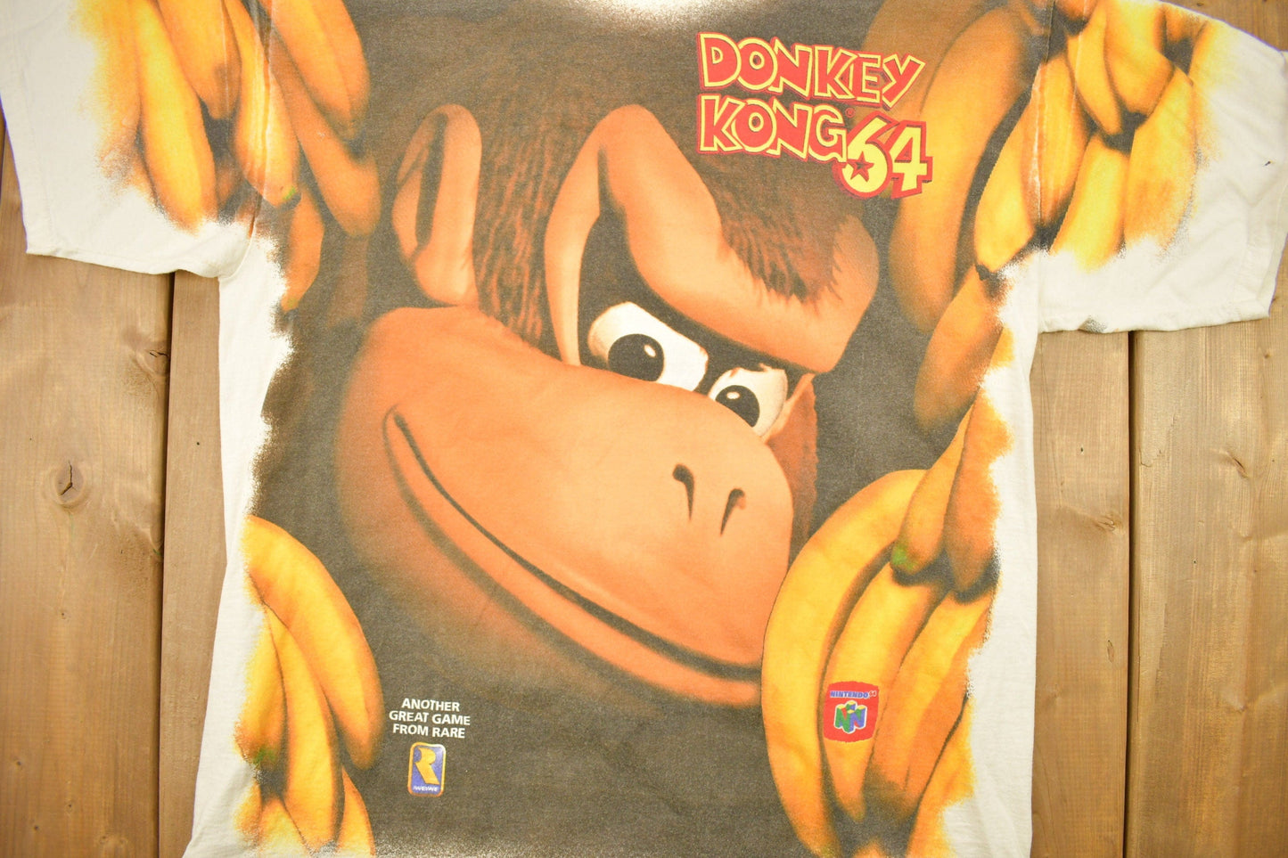 Vintage 1990s Donkey Kong 64 All Over Print Nintendo T-shirt from propervintagecanada
