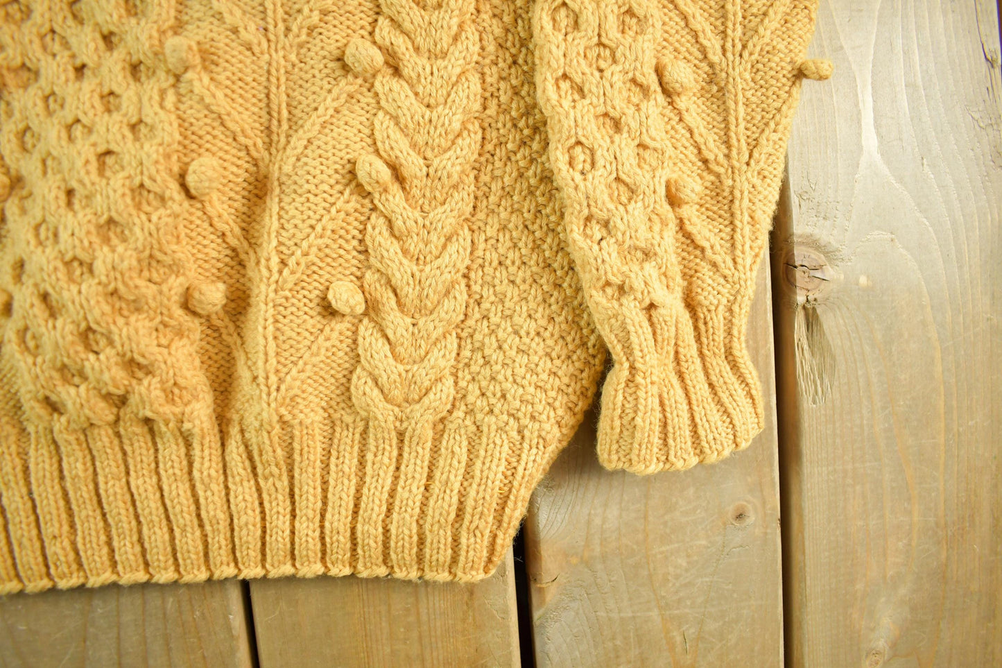 Vintage 1990s Dual Control Hand Knit Wool Sweater Mens Large from propervintagecanada