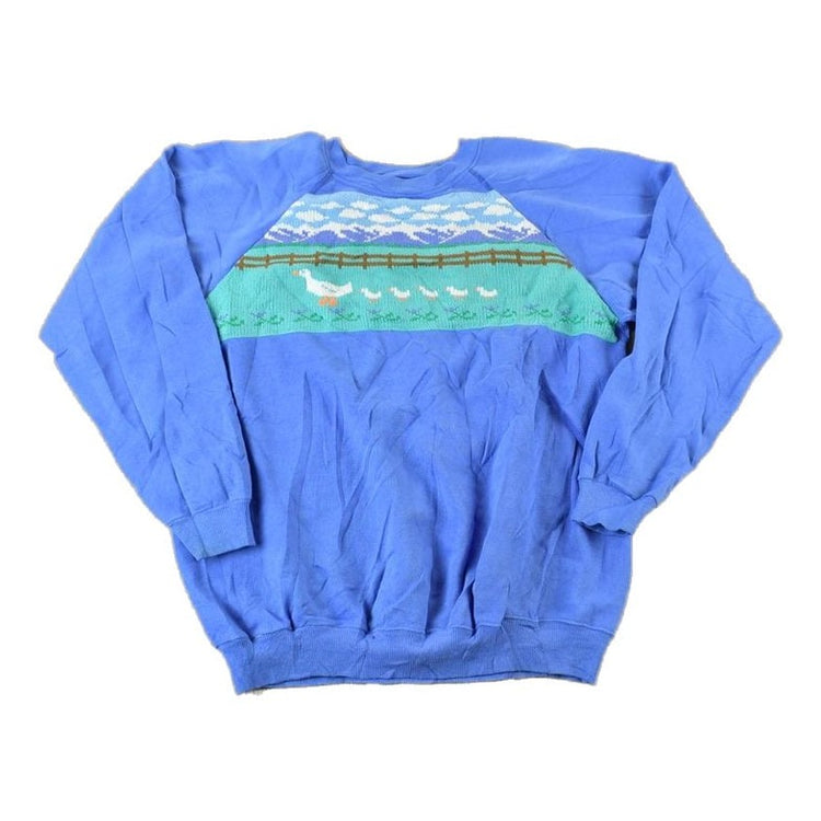 Vintage 1990s Duck Family Embroidered Outdoorsman Crewneck Sweatshirt Men's Small from propervintagecanada