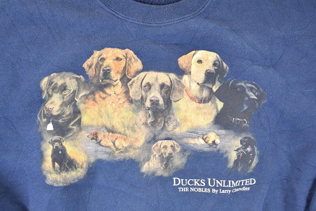 Vintage 1990s Ducks Unlimited Labrador Retriever Dog Gang Crewneck Sweatshirt Men's XL from propervintagecanada