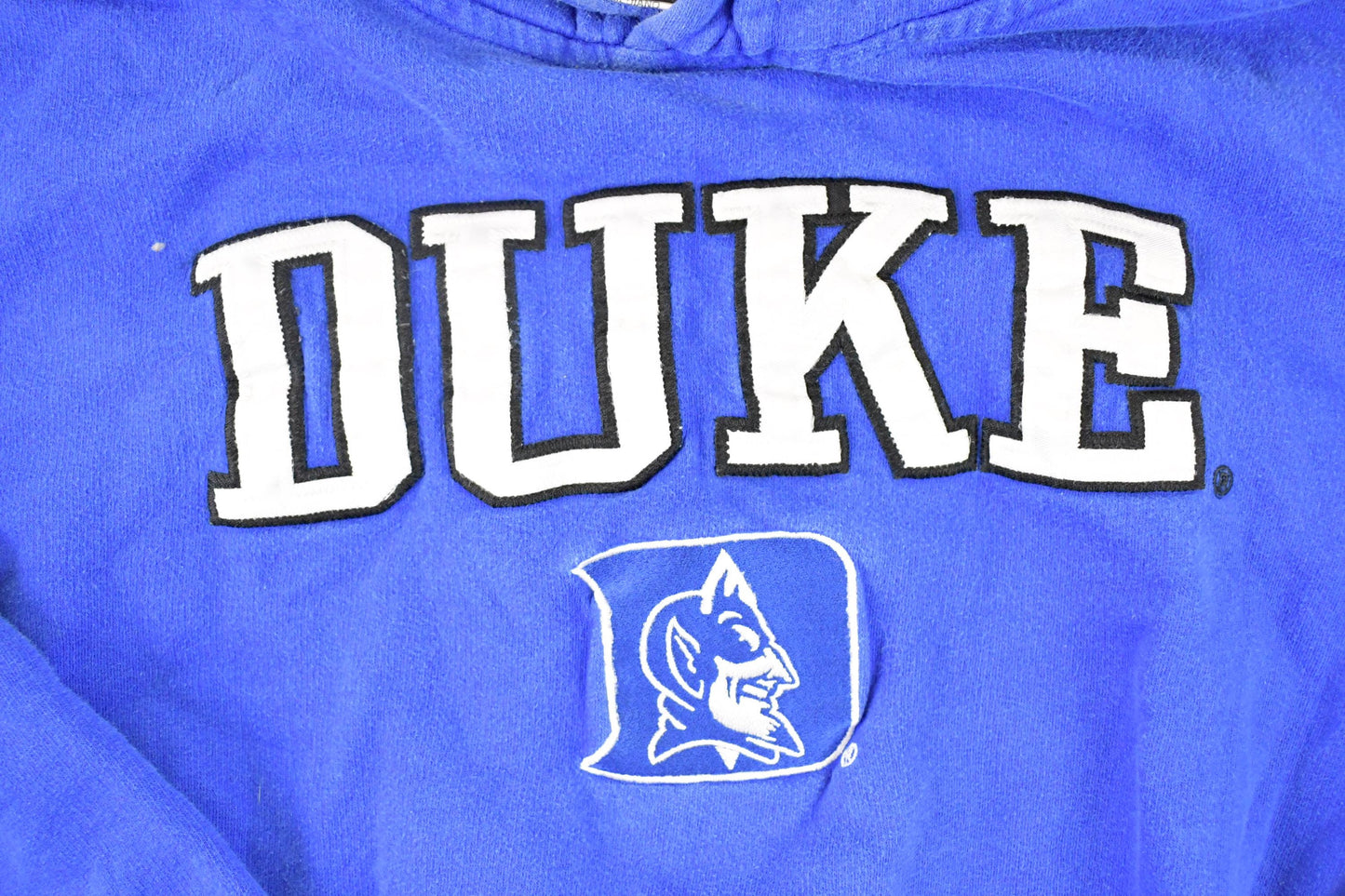 Vintage 1990s Duke University Embroidered Hoodie Sweater Mens M from propervintagecanada