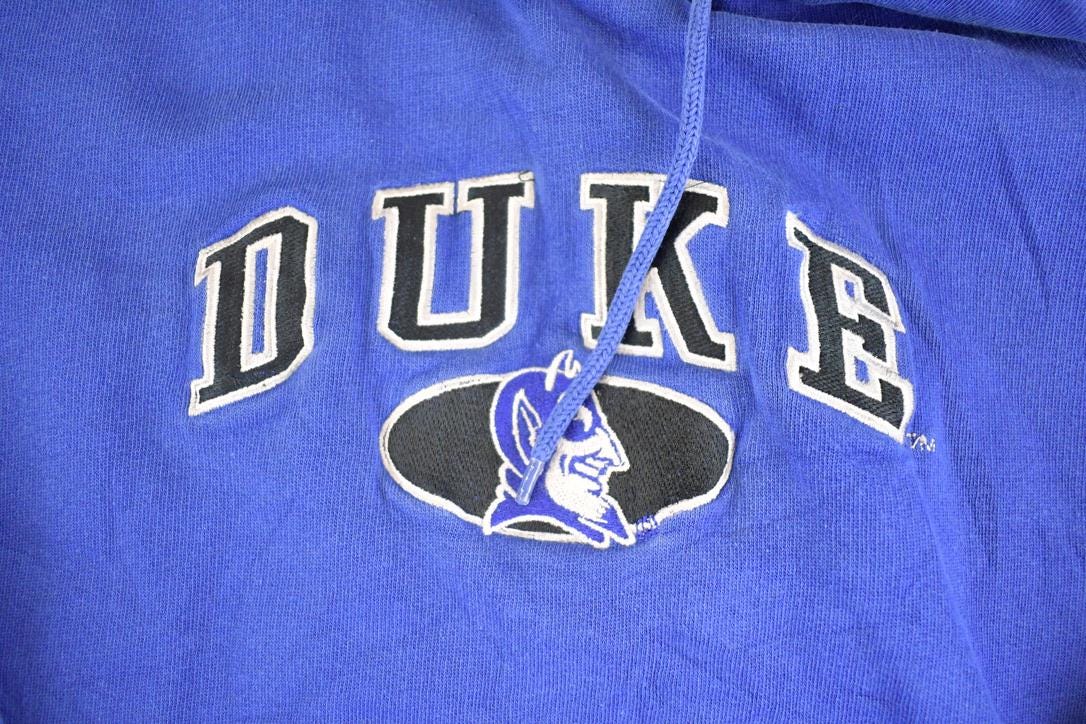 Vintage 1990s Duke University Hoodie Sweatshirt Men's L from propervintagecanada