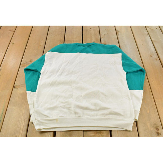 Vintage 1990s Dunlop Color Block Crewneck Sweatshirt Men's Large from propervintagecanada