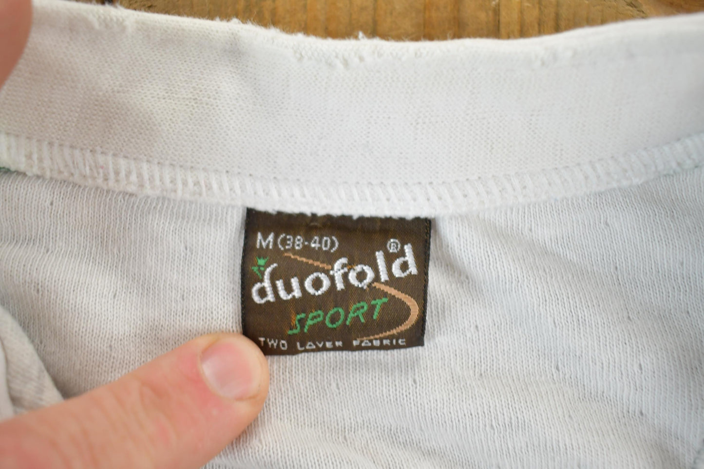 Vintage 1990s Duo Fold Sport Quarter Button Colour Block Crewneck Sweatshirt Men's Medium from propervintagecanada