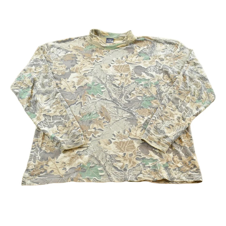 Vintage 1990s Duofold Advantage Camo Turtleneck Long Sleeve T-Shirt Men's XL from propervintagecanada