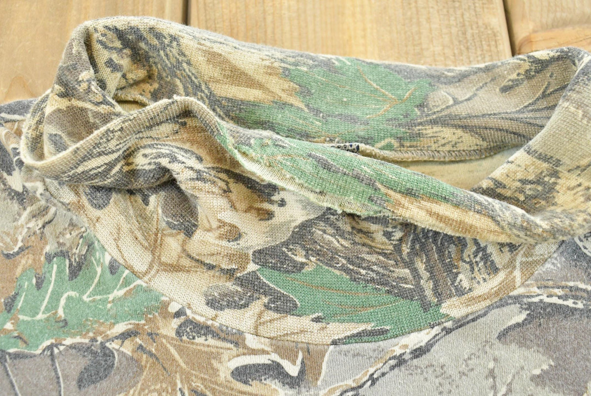 Vintage 1990s Duofold Advantage Camo Turtleneck Long Sleeve T-Shirt Men's XL from propervintagecanada