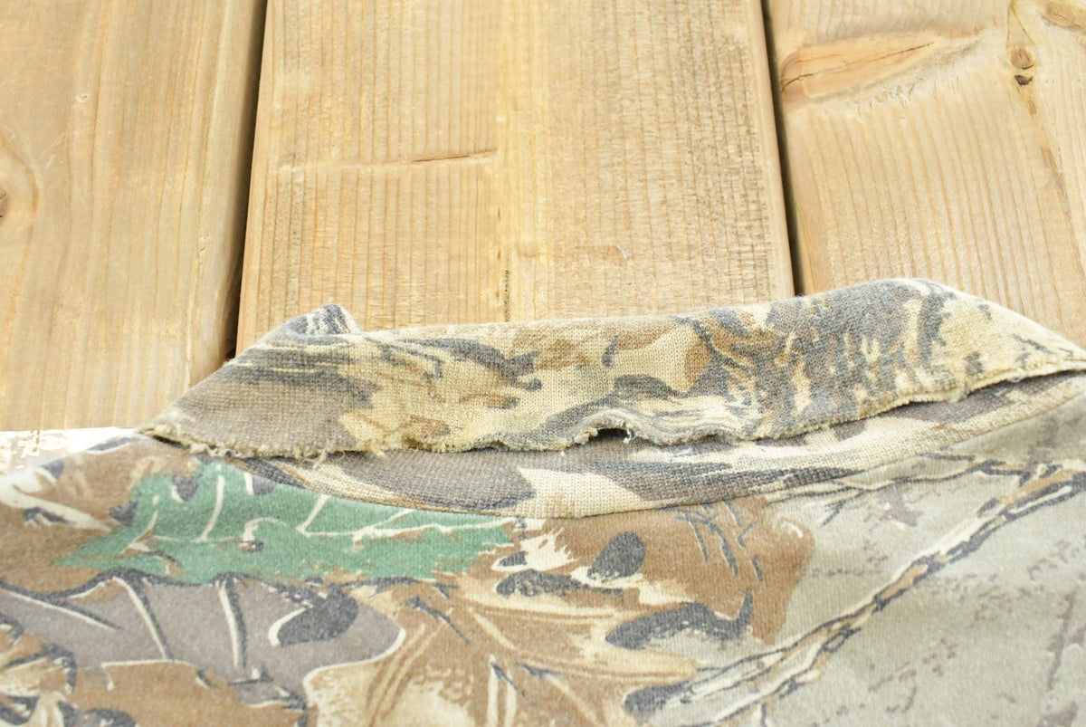 Vintage 1990s Duofold Advantage Camo Turtleneck Long Sleeve T-Shirt Men's XL from propervintagecanada