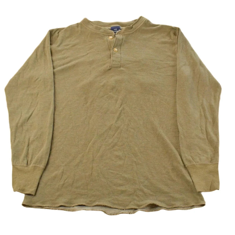 Vintage 1990s Duofold Blank Henley Long Sleeve Shirt Men's L from propervintagecanada