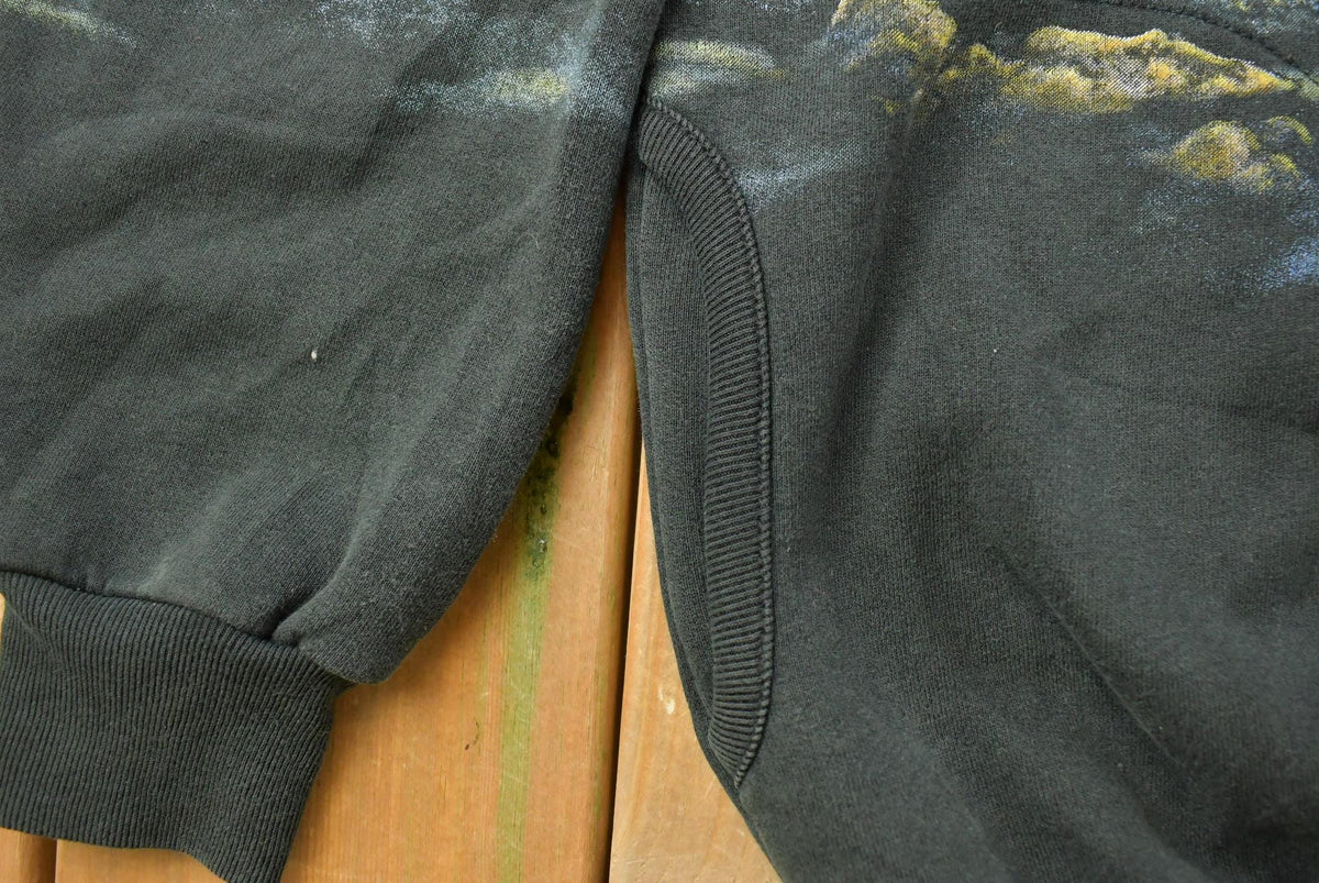 Vintage 1990s Eagle Nature All Over Print Henley Sweatshirt Men's L from propervintagecanada