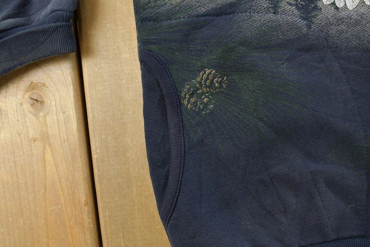 Vintage 1990s Eagle Nature Theme All Over Print Henley Sweatshirt Men's M from propervintagecanada