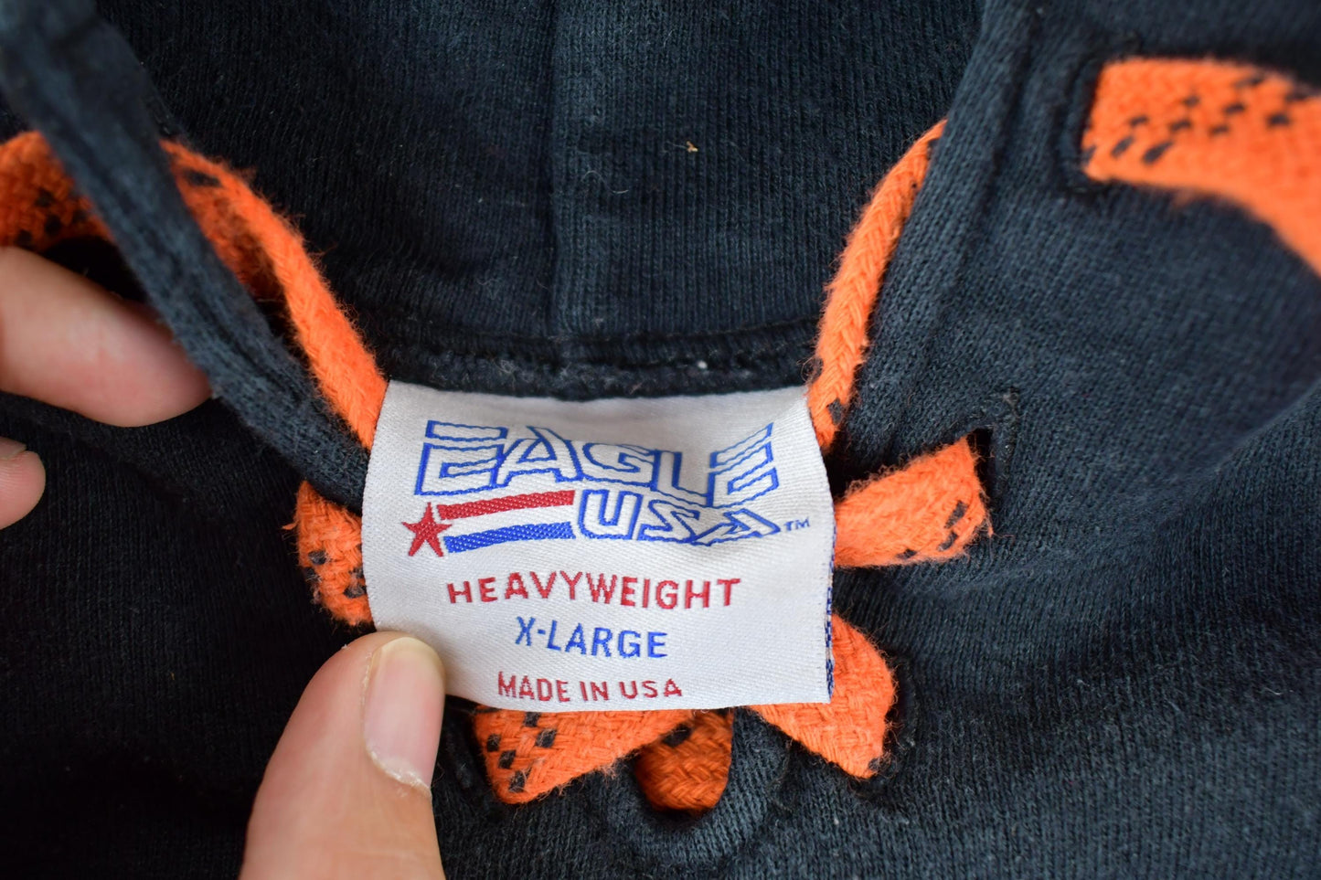 Vintage 1990s Eagle USA Graphic Hoodie Men's XL from propervintagecanada