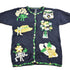 Vintage 1990s Eagles Eye Floral Theme Embroidered Knit Cardigan Sweater Men&
