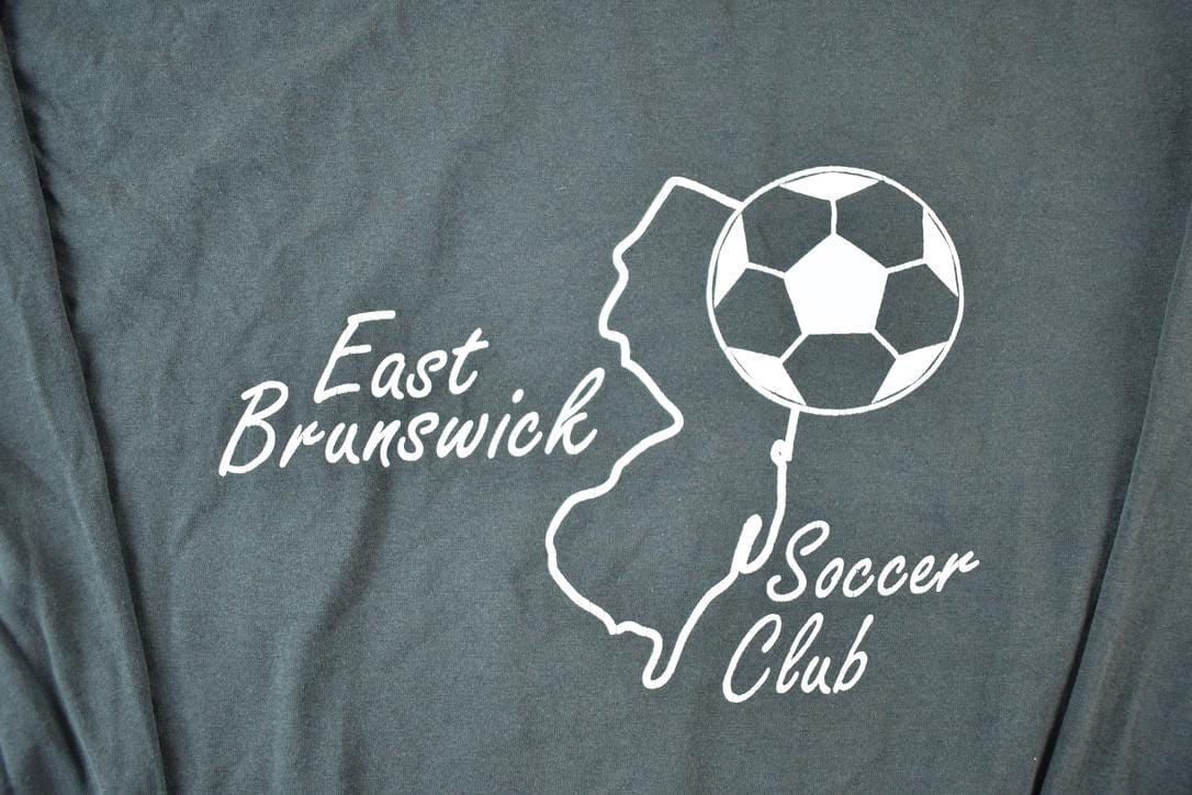 Vintage 1990s East Brunswick Soccer Club Souvenir Single Stitch Graphic Print T-Shirt Made In Men's XL from propervintagecanada