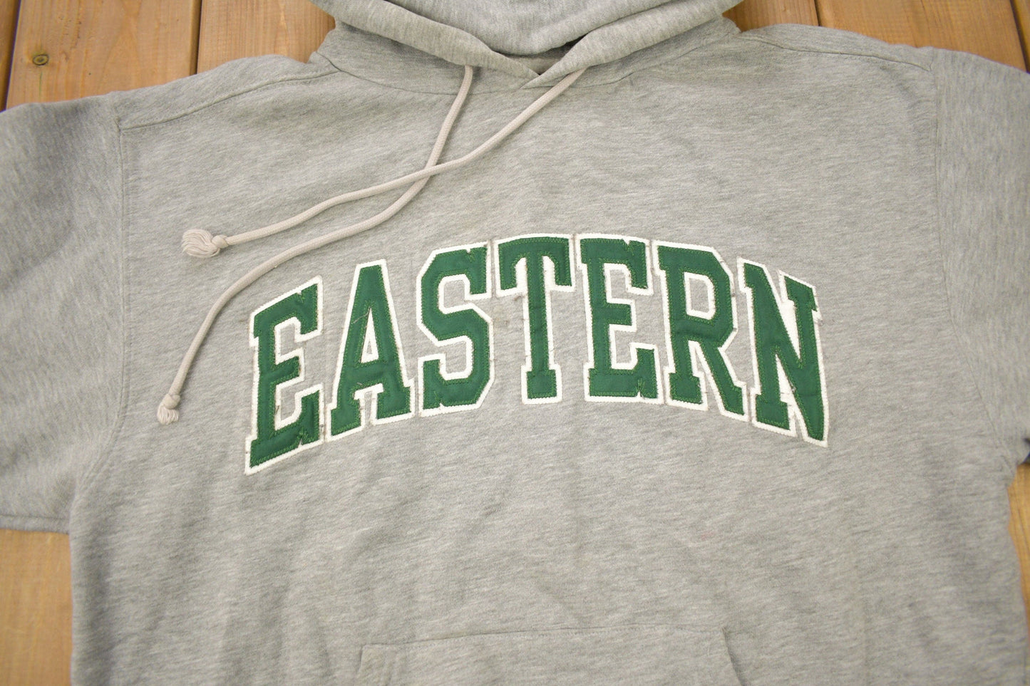 Vintage 1990s Eastern University Collegiate Hoodie / Embroidered / Jansport Sweatshirt / Sportswear / Americana from propervintagecanada