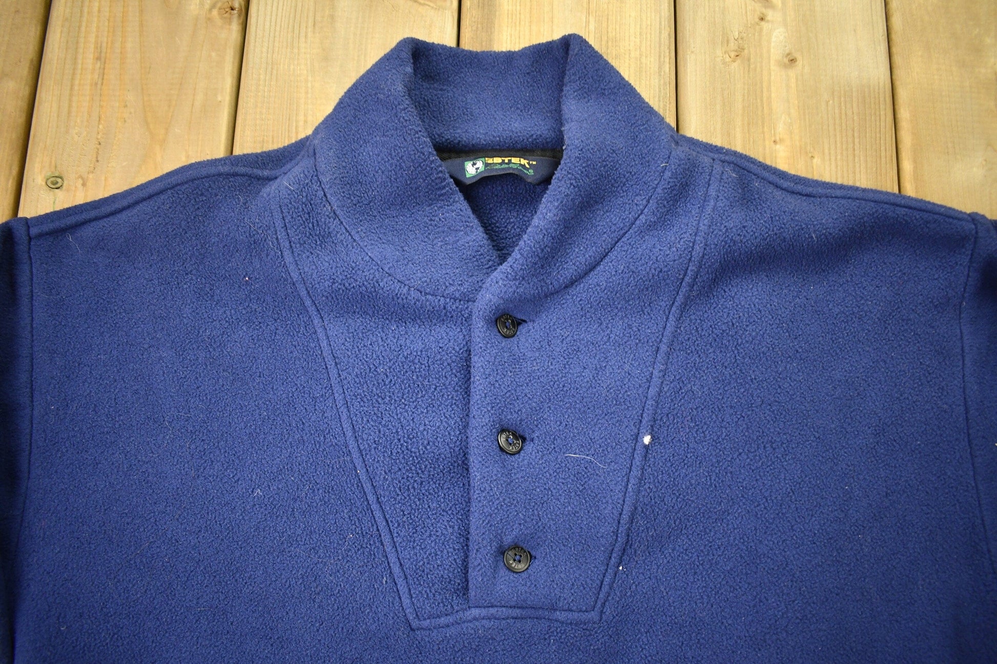 Vintage 1990s EB-TEK Eddie Bauer Quarter ButtonFleece Sweater Men's Large from propervintagecanada