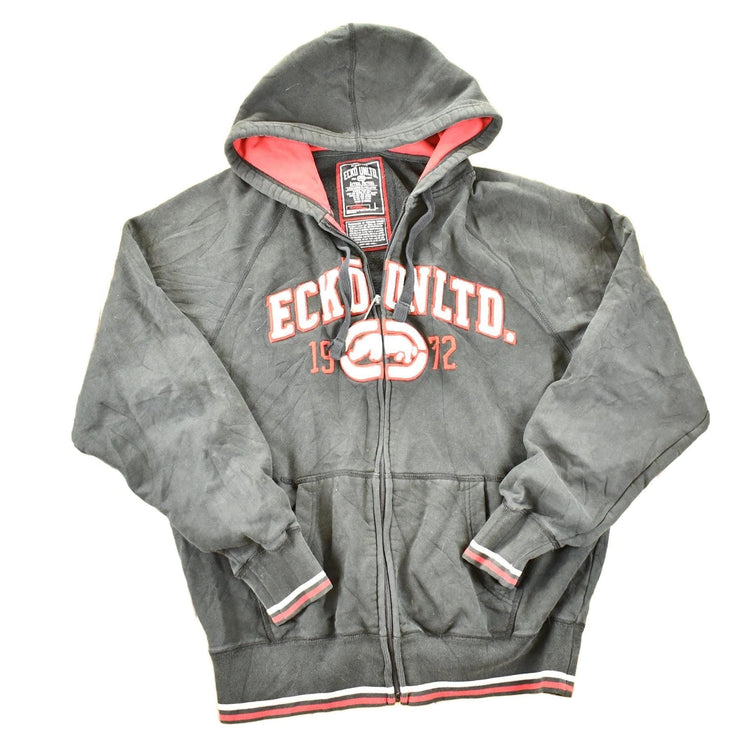 Vintage 1990s Ecko Unltd Actual Factual Zip Up Hoodie Sweater Men's L from propervintagecanada