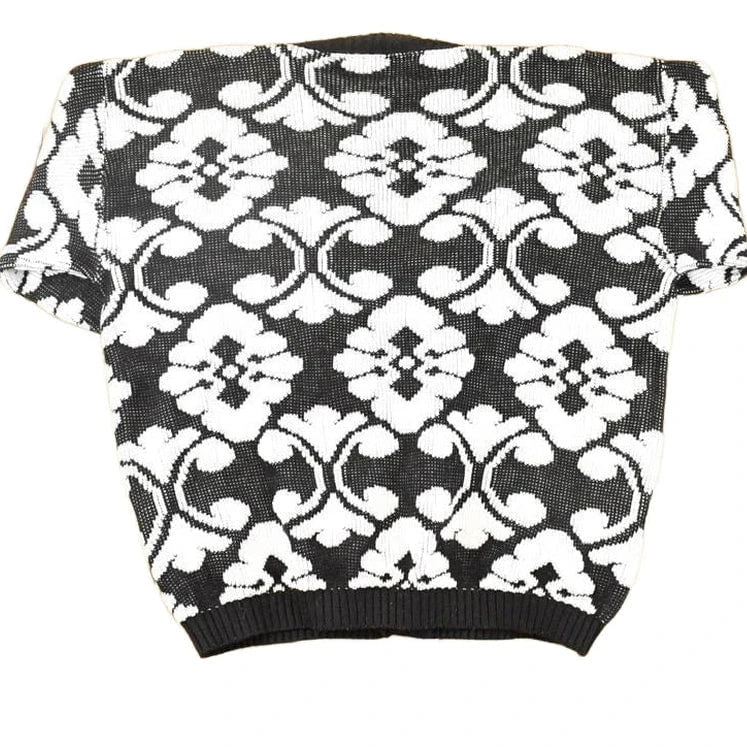 Vintage 1990s Eclat Abstract Knit Cardigan Sweater Women's XL from propervintagecanada