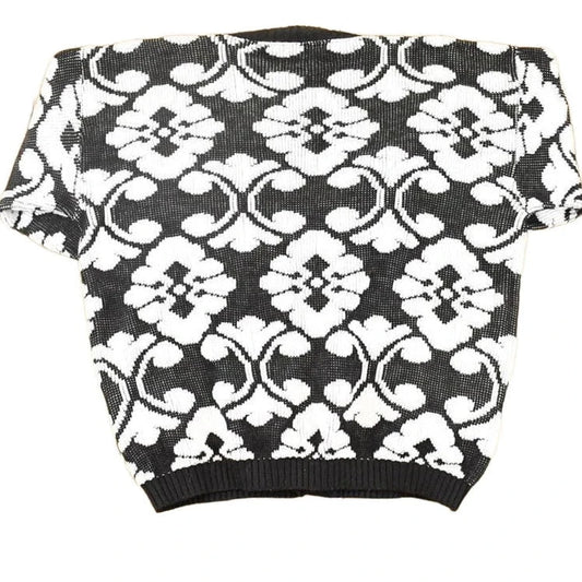 Vintage 1990s Eclat Abstract Knit Cardigan Sweater Women's XL from propervintagecanada