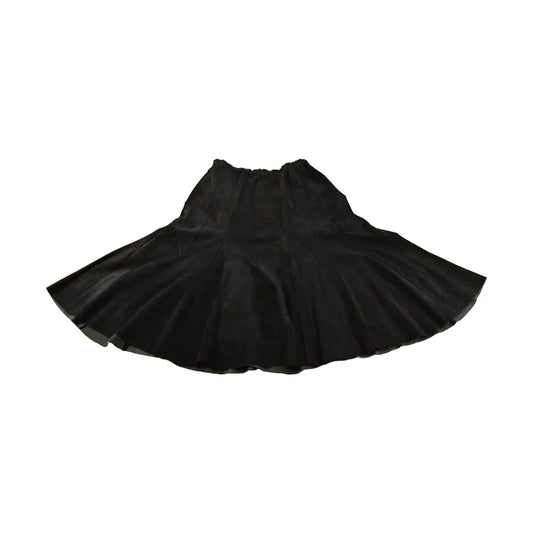Vintage 1990s Eco by Pezzoli Suede Leather Flared Skirt Women's 27 from propervintagecanada