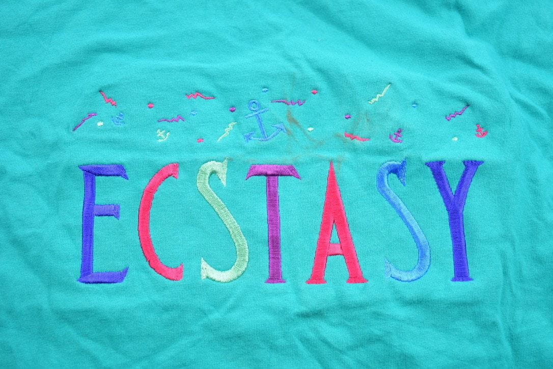 Vintage 1990s Ecstasy Rave Graphic T-Shirt Men's XL from propervintagecanada