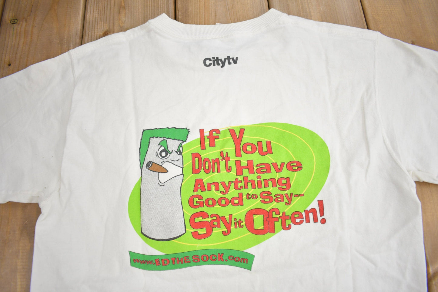 Vintage 1990s Ed The Sock Graphic T Shirt Men's Medium from propervintagecanada