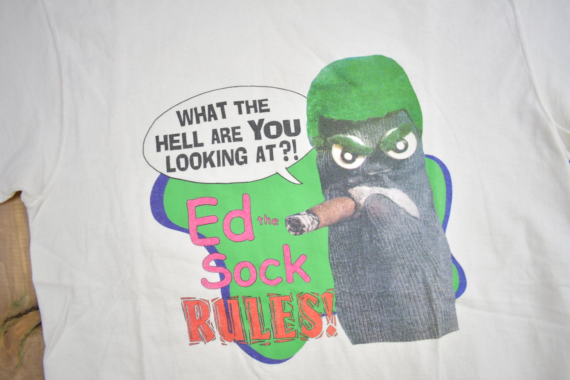 Vintage 1990s Ed The Sock Graphic T Shirt Men's Medium from propervintagecanada